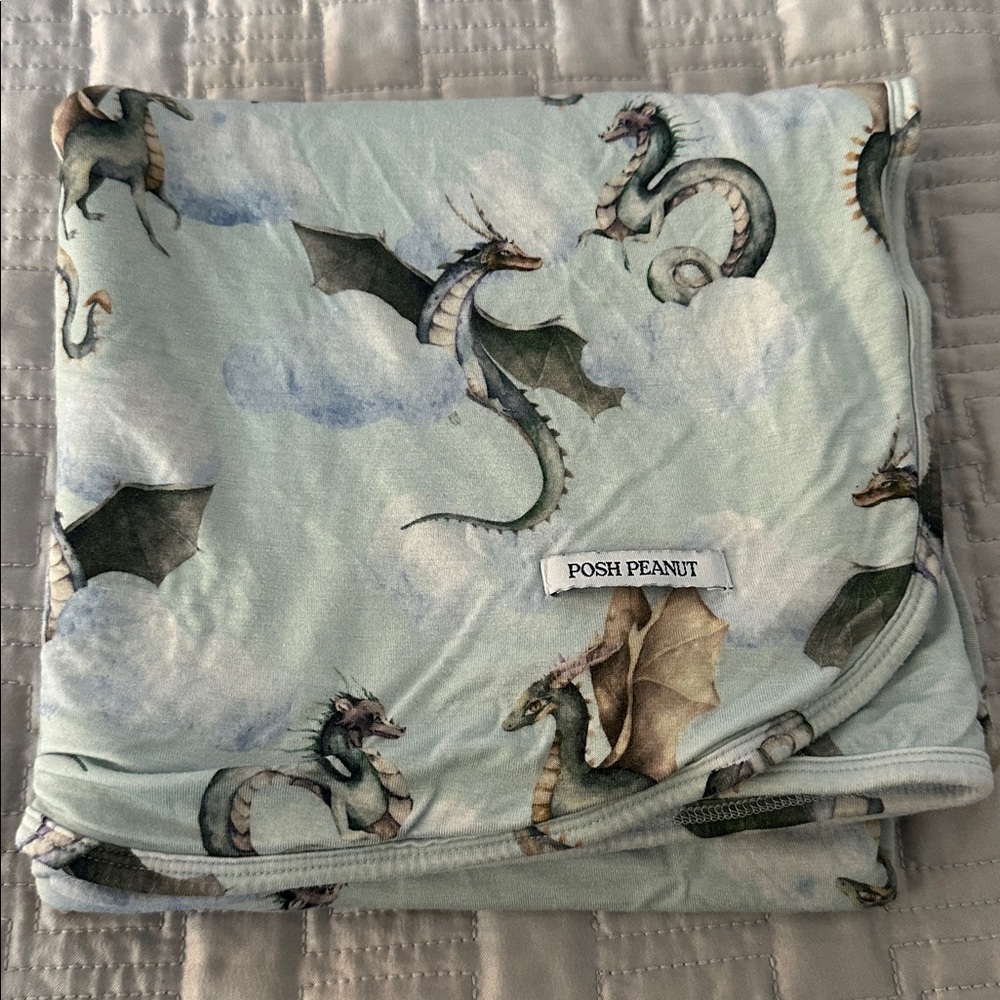Posh Peanut Percy Patoo Reversible Blanket With Dragon 🐉 Design